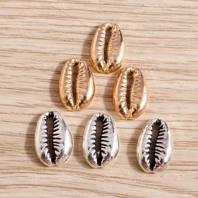 Tusember 50 Stück 9*14mm Legierung Goldfarben Metall Muschel-Anhänger Charms für Strand-Halsketten Ohrringe Handgemachten Schmuck DIY Handwerk – Detail 3