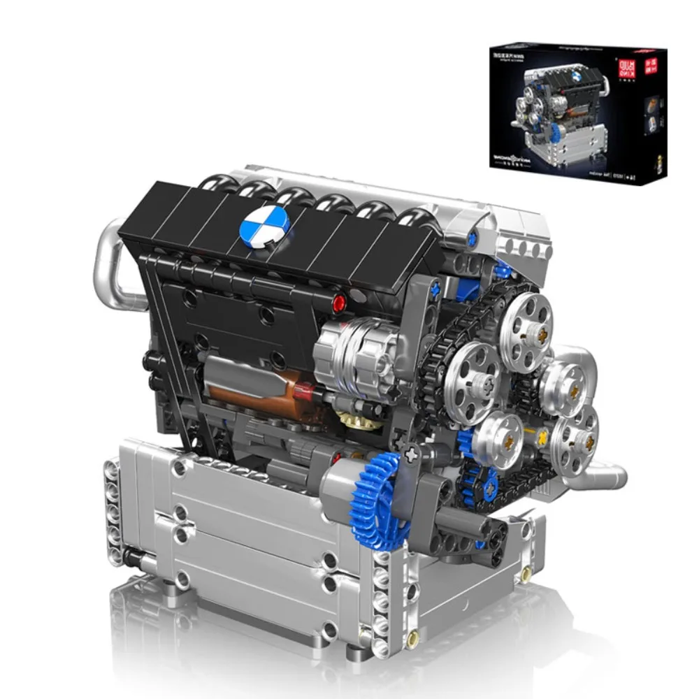 

MOLD KING 10213 Tech Car Engine Building Set 744 шт. STEM обучающая модель для детей и взрослых DIY механическая инженерная игрушка