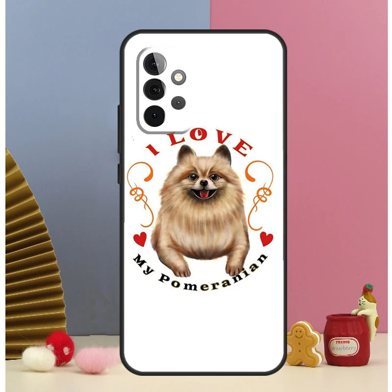 Funda de perro de acuarela Pomerania para Samsung Galaxy A52, A72, A13, A33, A53, A14, A24, A34, A54, A15, A25, A51, A71, A12, A32