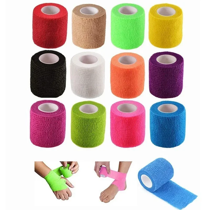 10 Pack Self Adhesive Bandage Pack Stretch Self Adhesive Tape for Pets for Sports 2.5/5/7.5/10/15 Cm Width