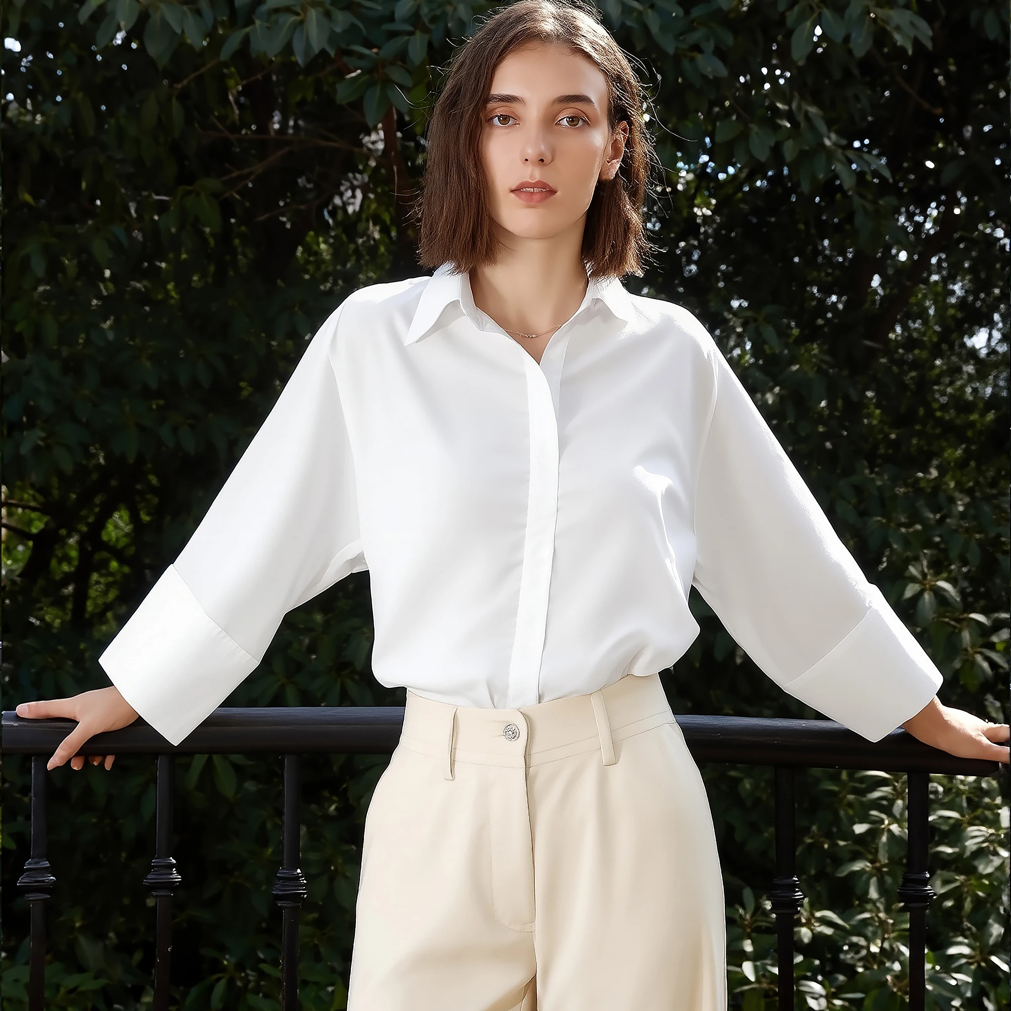 CHCH Camicia a maniche lunghe da donna classica moda autunnale elegante da ufficio Design a nastro Pendolarismo Incontri Camicette basic femminili