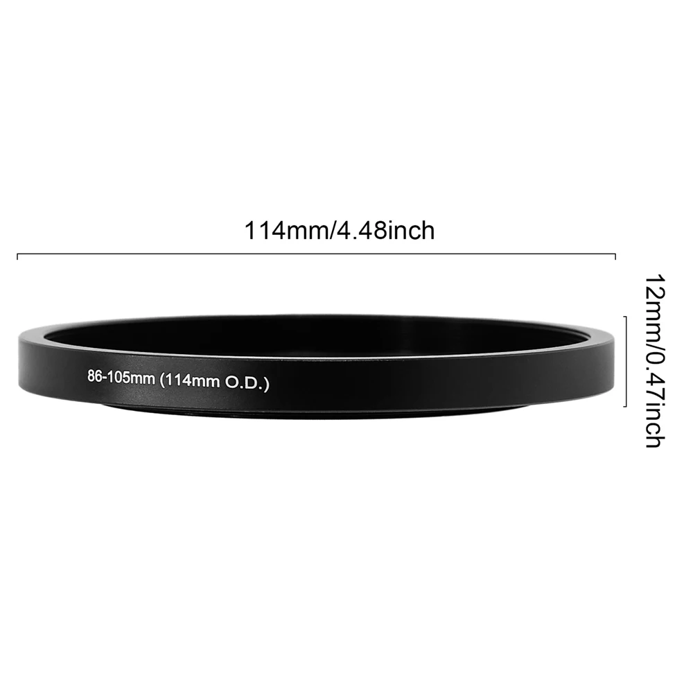 For 114 mm Matte Box or 105 mm lens filter Matte Box Adapter Filter Step Up Ring 48 / 54 / 60 / 86 / 95 / 105mm-105mm 114mm O.D