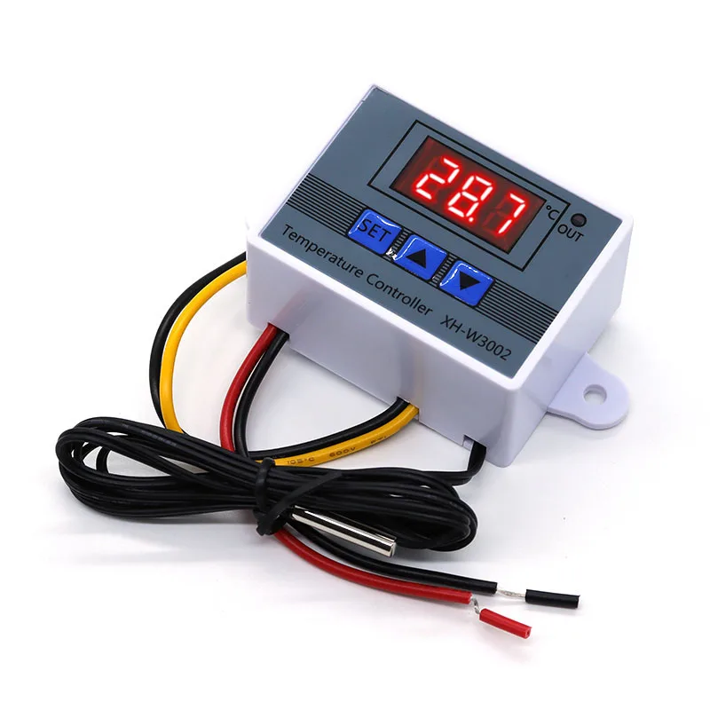 XH-W3002 220V /12V Digital LED Temperature Controller 10A Thermostat Control Switch Probe with waterproof sensor W3002