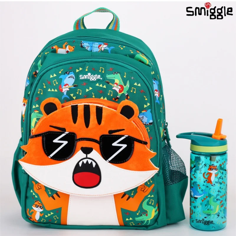 

Оригинальный Австралийский рюкзак Smiggle, детские зеленые очки, сумка через плечо с тигром, рюкзак, чашка для воды, студенческие подарки