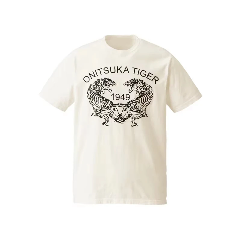 

Summer Classic OnitsukaTiger Onitsukatiger Tiger Official Men's and Women's Casual Fashion Simple Loose Round Neck T-shirt