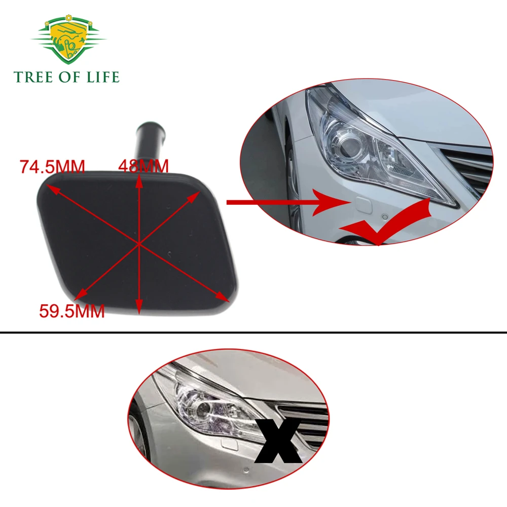 For Hyundai Azera 2015 2016 2017 Front Bumper Headlight Lamp Washer Spray Cleaning Actuator Cover Cap High Quality