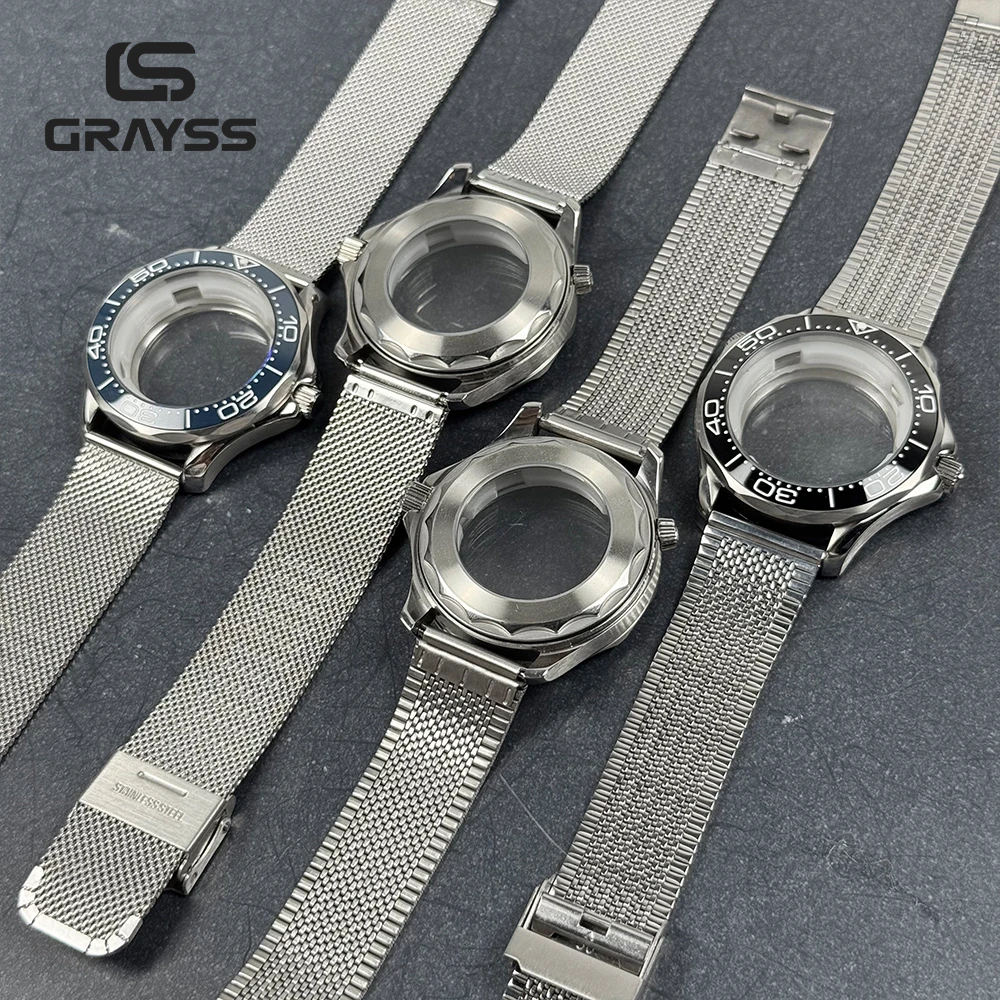 Корпус часов 41 мм для Seahorse из нержавеющей стали ST1612 Miyota 8215 DG 2813, автоматический механизм, 10 м, водонепроницаемые, синие аксессуары для часов