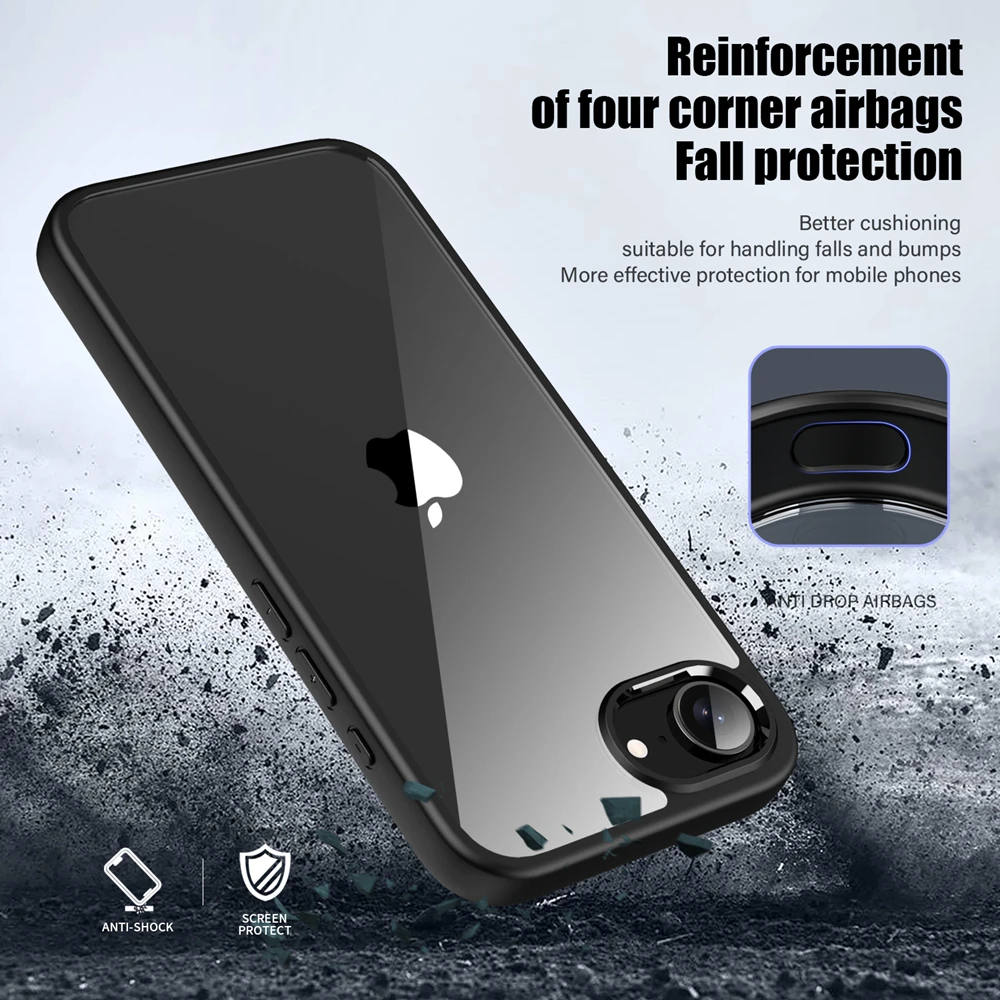 

KEYSION Shockproof Clear Case for iPhone 17e 16e Soft Silicone+PC HD Transparent Protection Phone Back Cover for iPhone 16e 17e