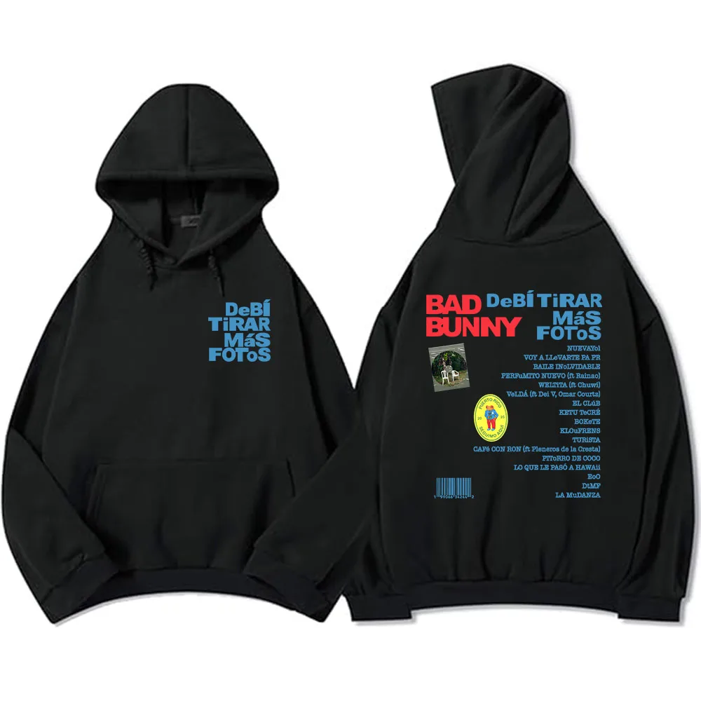 Unisex Streetwear Bad Bunny DTMF Hoodies 2025 New Album Debí Tirar Más Fotos Printing Sweatshirts Winter Comfortable Male Hoodie