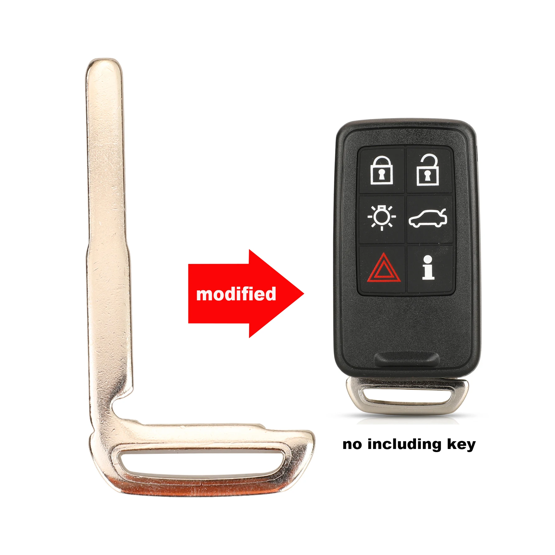 

jingyuqin Remote Blank Key Uncut Blade For Volvo XC70 XC90 V50 V70 S60 Smart Card Small Keyless Entry Remote Insert Emergency