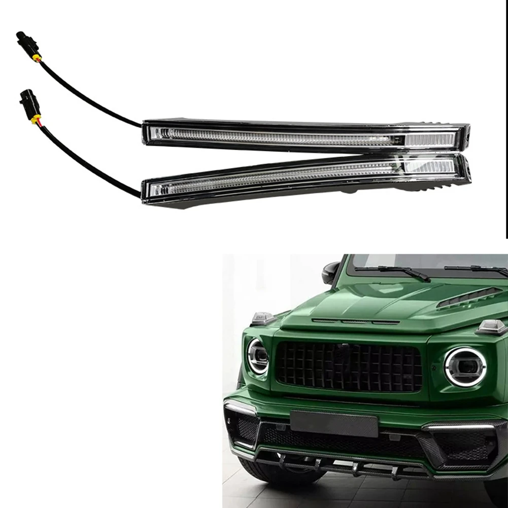 1Pair Car LED DRL Fog Light for G Class W464 G500 2019-2021 Auto Driving Lamp Daytime Running Light Bumper Lamp