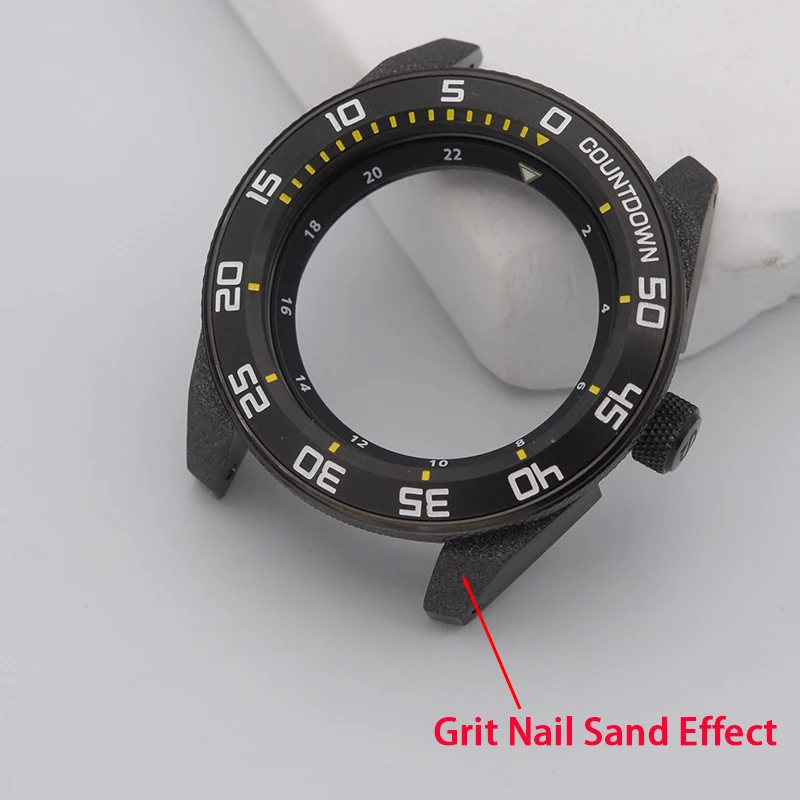 Black Samurai Mod Watch Case Grit Nail Sand Finish Upgrade Fit SRPB55K1 Prospex Compatible With NH35 NH36 Movement