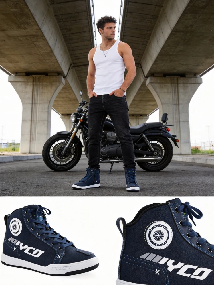 SCOYCO Summer Breathable Motorcycle Shoes Motocross Racing Urban Commuter Casual Riding Sneakers Anti-Slip for Men