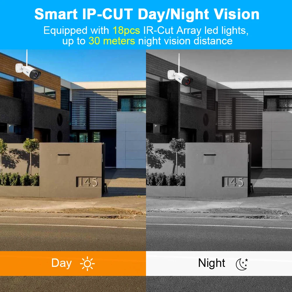Hiseeu 3MP 5MP Câmera IP sem fio ao ar livre à prova d'água CCTV WiFi Câmera de segurança de vigilância P2P para sistema sem fio Eseecloud