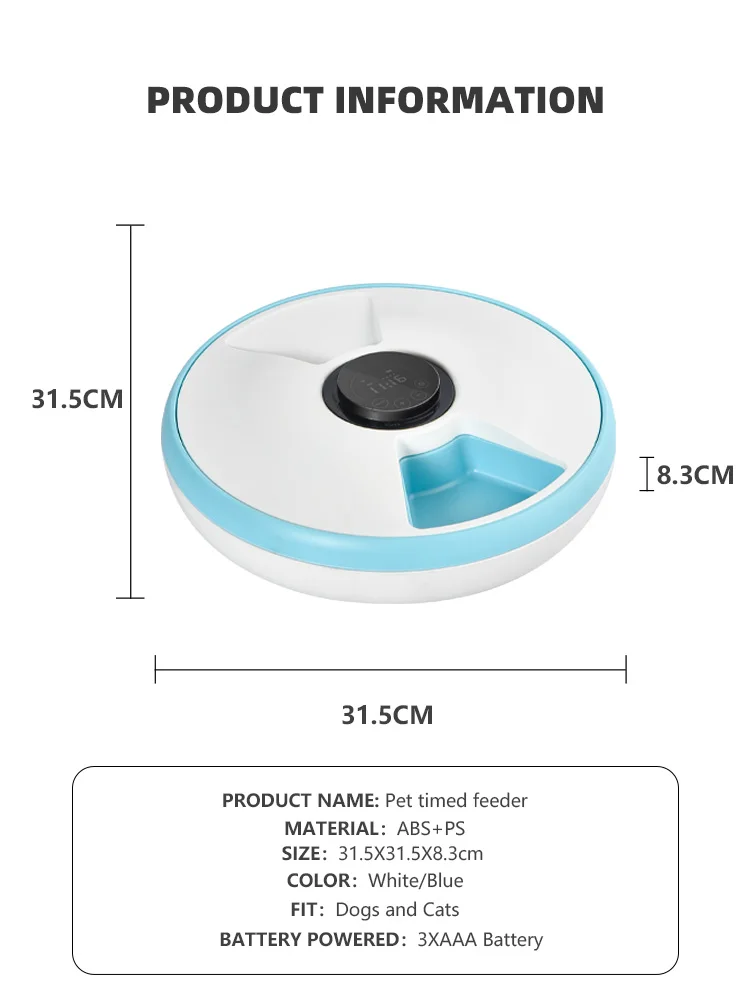 Smart Pet Product Feeder Customized Color Feeding Plan Dog Cat Timed Feeder