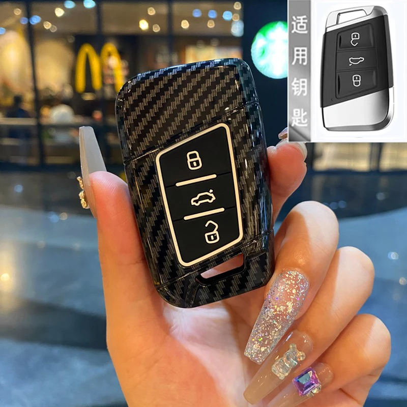 ABS غطاء مفتاح السيارة لشركة فولكس فاجن فولكس فاجن جولف 8 MK8 ID.3 ID.4 كوبرا سكودا اوكتافيا A8 سيات ليون MK4 2020 2021 فورمينتور تاراكو #5