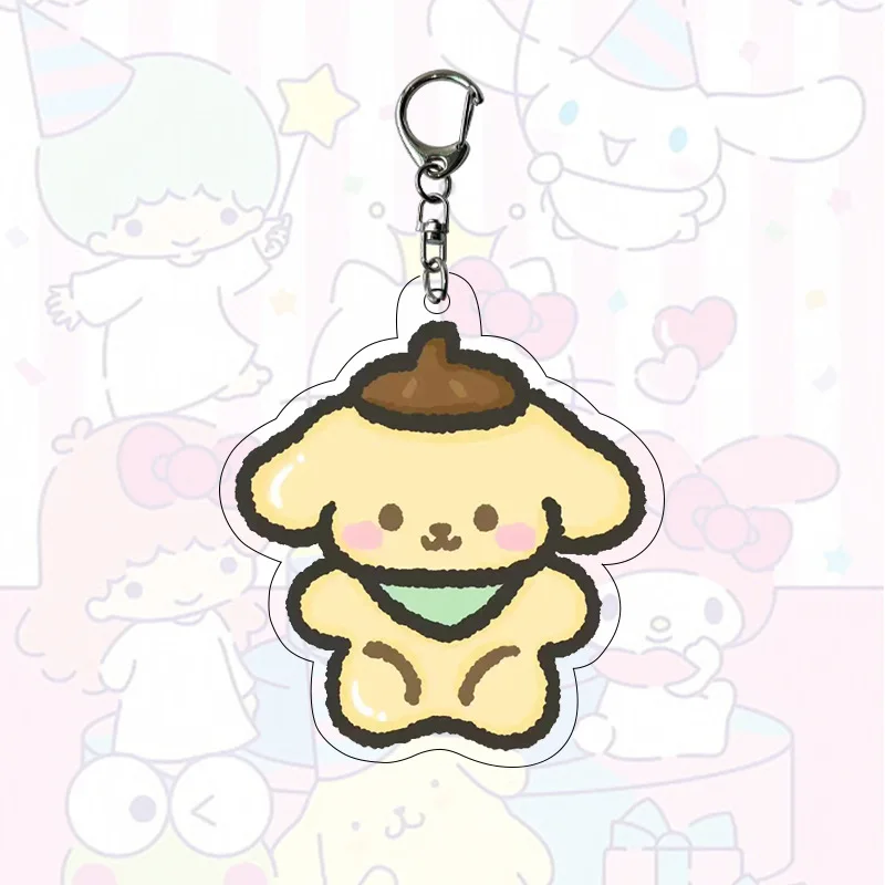 미니소 만화 산리오 앉은 자세 주변 아크릴 키체인 커플 가방 펜던트 인터넷 연예인 키체인