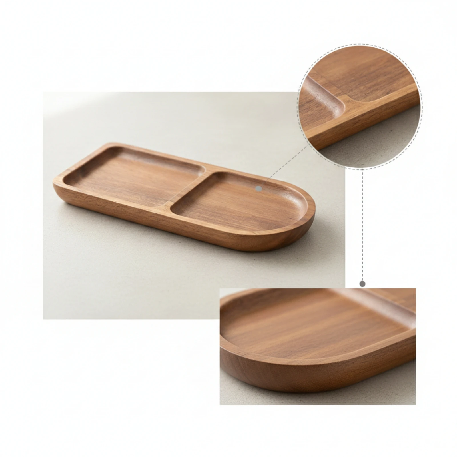 Divided Serving Tray Natural S - đánh giá và giá Wooden Serving Tray
