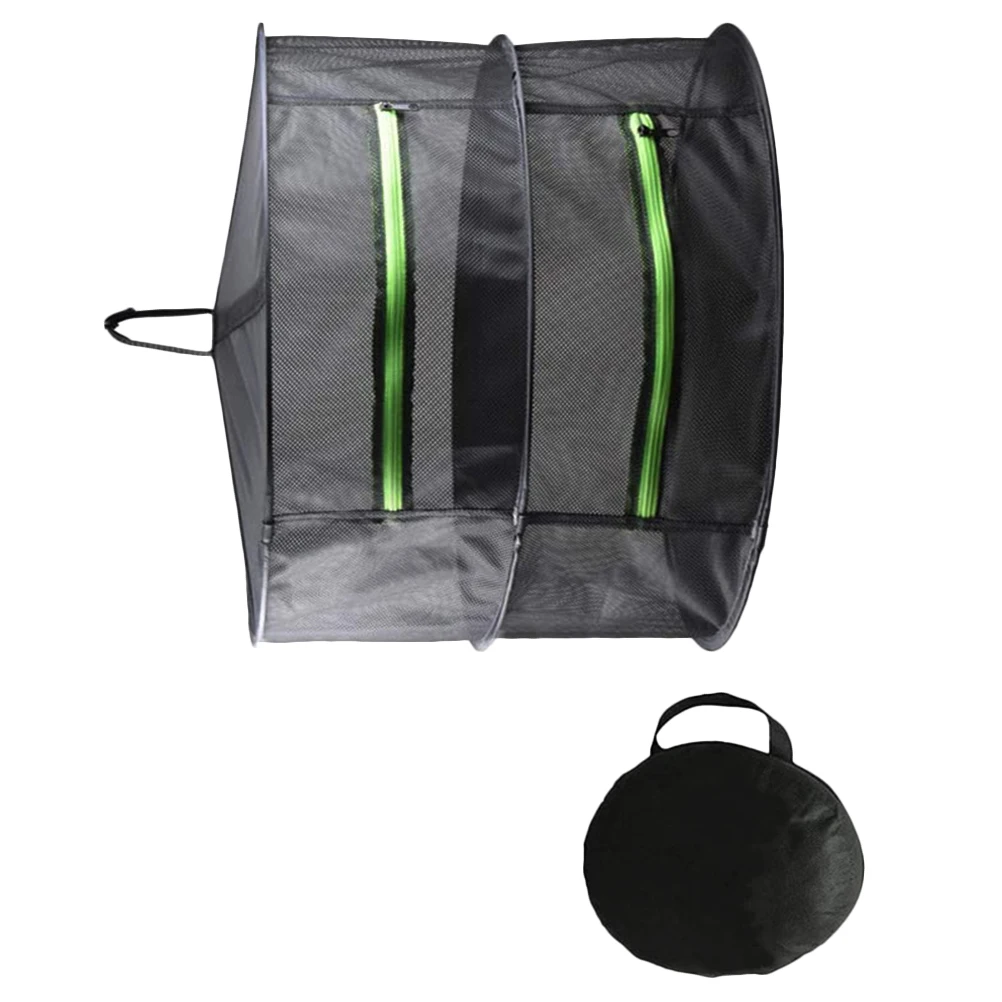 

Folding Drying Net 2 Layers Round Zipper Storage Bag Breathable Mesh High Elasticity Dry Beans Herbs Food Plants Clothes Prevent