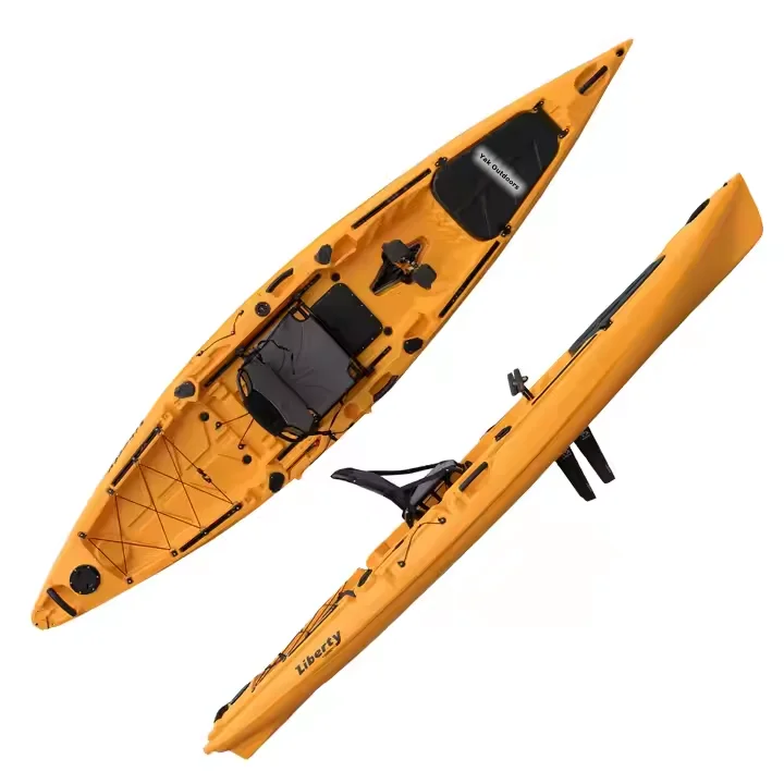 HDPE Plastic 4.15m FIN Pedal Drive Ka Electric Trolling Motor Durable One-Person Fishing Boat for Surfing Outdoor Activities