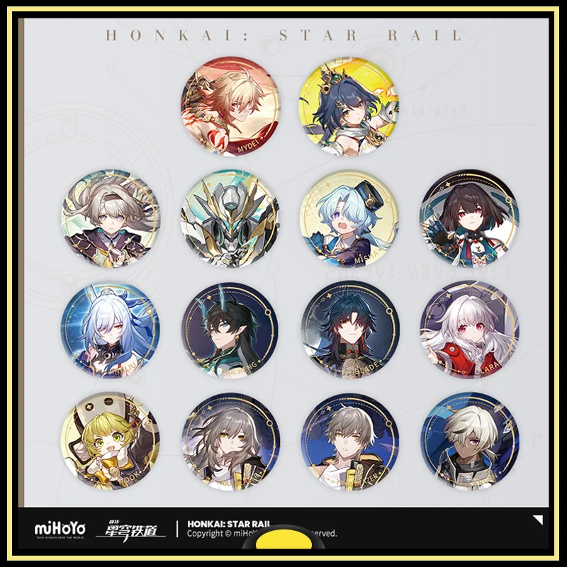 

Honkai Star Rail Tinplate Badge Peripheral Products Dan Heng Trailblazer Jingliu Xueyi METAL BADGE Painting Series Original
