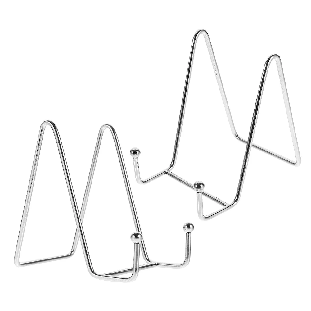 

2 Pcs Photo Display Stand Small Plate Holder Picture Frame Easel Dish Table Top