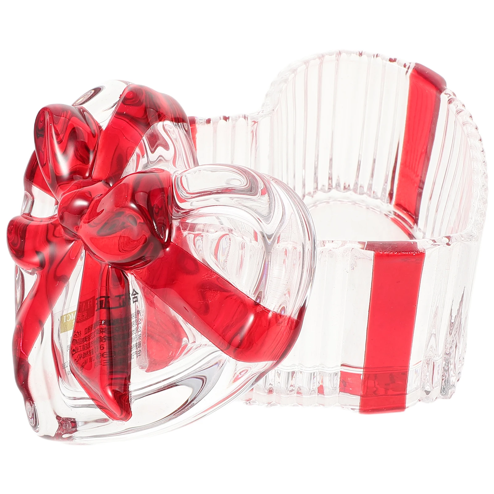 

Clear Heart Trinket Box Embossed Glass Jewelry Storage Jar Candy Bowl for Valentine's Wedding Party Home Decor Apothecary