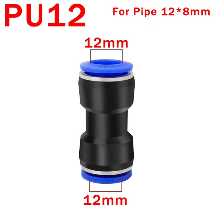 10 Stück Pneumatische Schnellverbinder Luftschlauch-Anschlüsse aus Kunststoff PU PG 4mm 6mm 8mm 10mm 12mm Steckverbinder