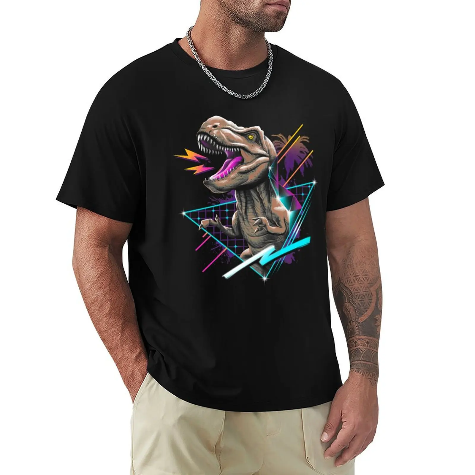 Rad T-Rex T-Shirt Big and Tall Gym T-Shirt