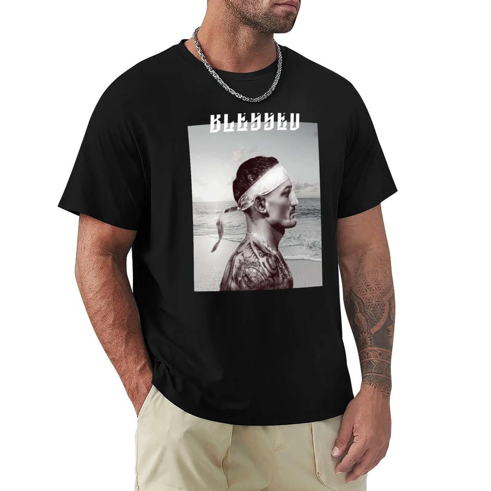 Max Holloway Blessed T-Shirt Summer Holiday Casual Tee