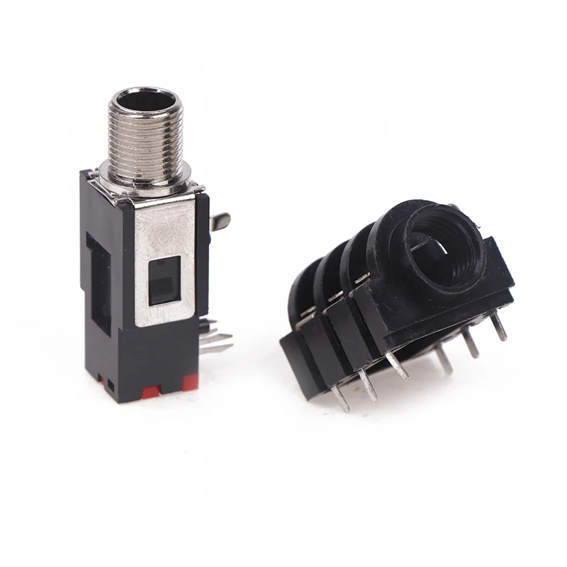 5 قطع مقبس مقبس استريو 6 دبابيس - حامل PCB 1/4 بوصة أنثى I/O لدواسات الجيتار، قناة مزدوجة #5