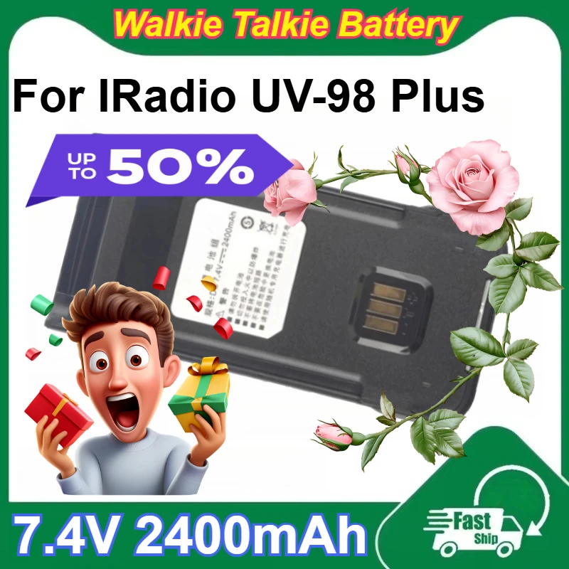 

Аккумулятор Li-ion 7.4V 2400mAh для раций IRadio UV-98 Plus, Radtel RT-880, RT-880G