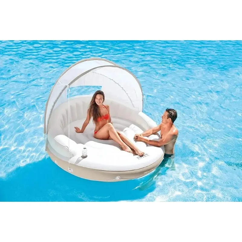 

New Arrival Intex 58292 78FT X 59IN Bed Raft Float Canopy Island Folats Inflatable Floating Bed With Sun Shelter