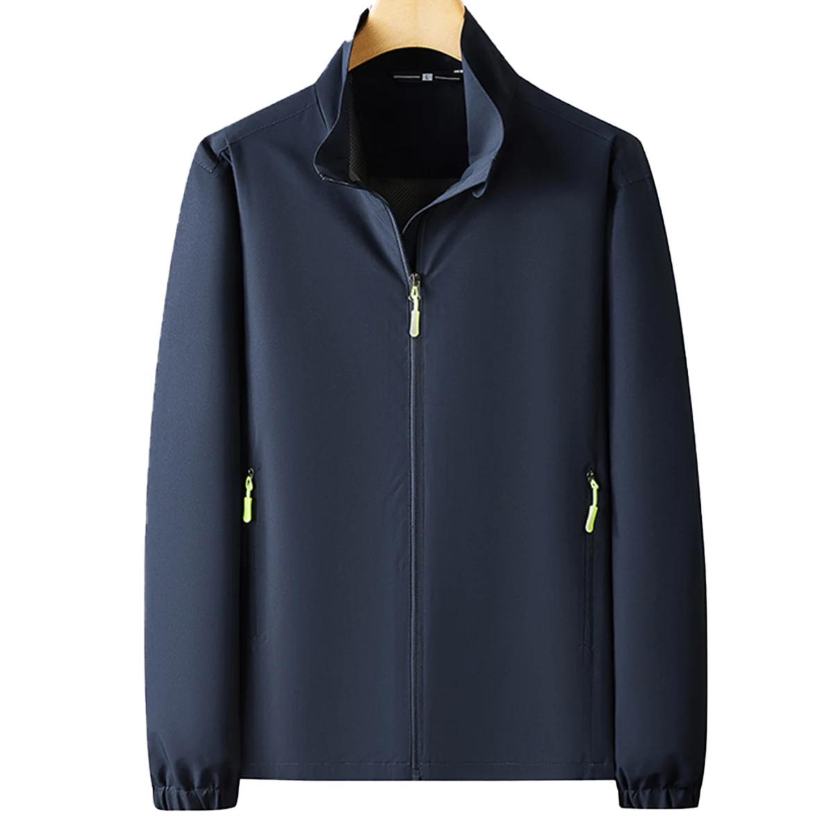 Men's Standing Collar Windbreaker Jacket Casual Zipper Jacket Blue Autumn Winter Youth Couple Outfit Team Outfit