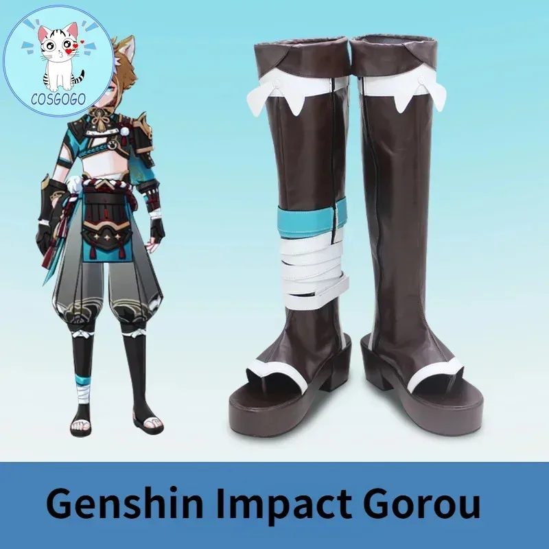 2025 aaa 게임 원신 임팩트 고로 코스프레 신발 애니메이션 프로젝트 PU 부츠 할로윈 의상 성인 소품 유니섹스 맞춤 사이즈 크리스마스 G