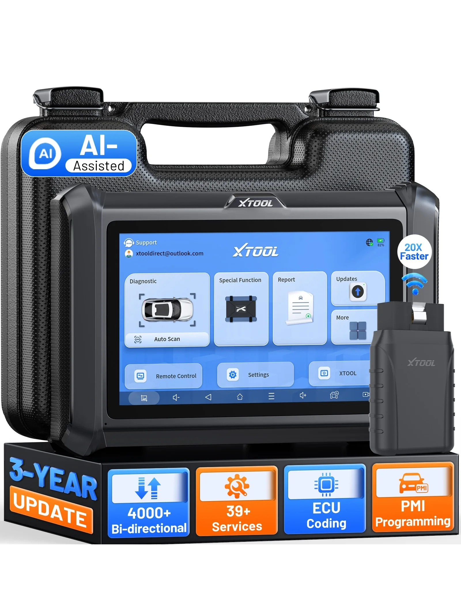 XTOOL D7W 2.0 Bluetooth Diagnose -Tool 39+ Spezielle Funktionen OBD2 Scanner Bidirektionales Scan -Tool ECU Codierung FCA CANFD DOIP
