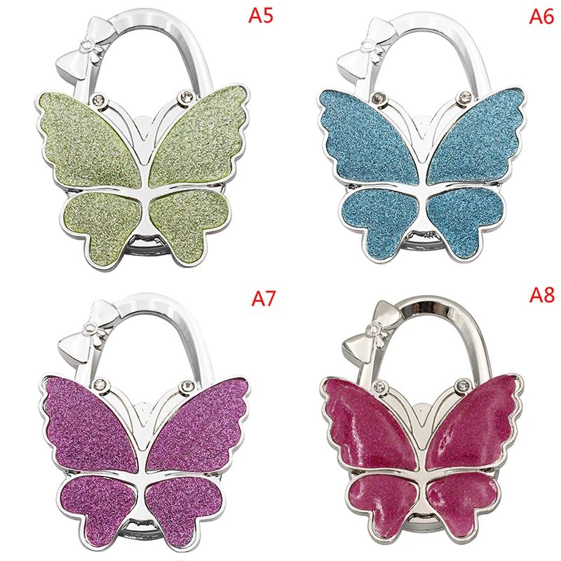 1pcs Portable Table Handbag Hook Foldable Butterfly Bag Hanger For Women Handbag Purse Holder Organizer Decoration