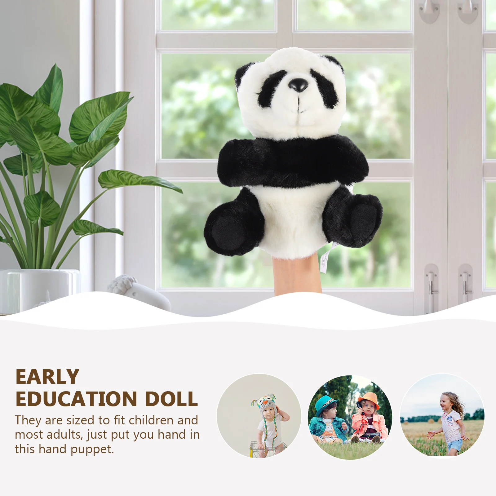 Panda Puppet Cartoon Hand Kids Puppets Finger Animal Toy Children's Cotton