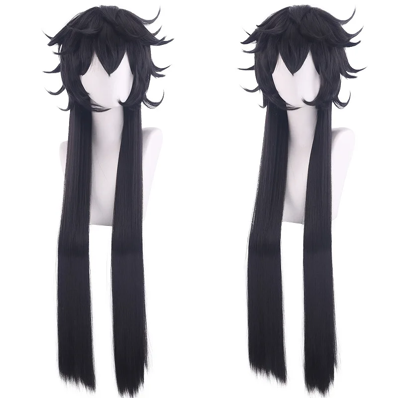

Long Black Synthetic Wig for Cosplay Costume Party Heat Resistant Anime Style Layered Wavy Hair