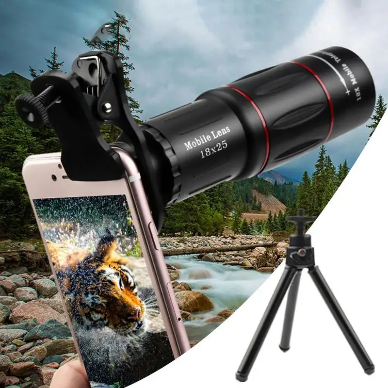 Phone Lens Monocular 18X25 Monocular Telescope Lightweight High-Definition Optics For Bird Watching Hunting Hiking And Camping