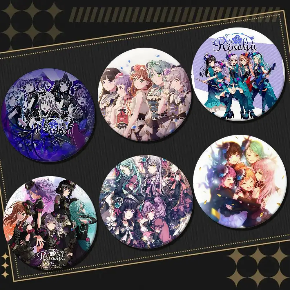 THE Bang Dream R-Roselia Abzeichen Anstecknadeln Anstecknadeln Hutnadeln Broschen Geschenke Dekor Rucksäcke