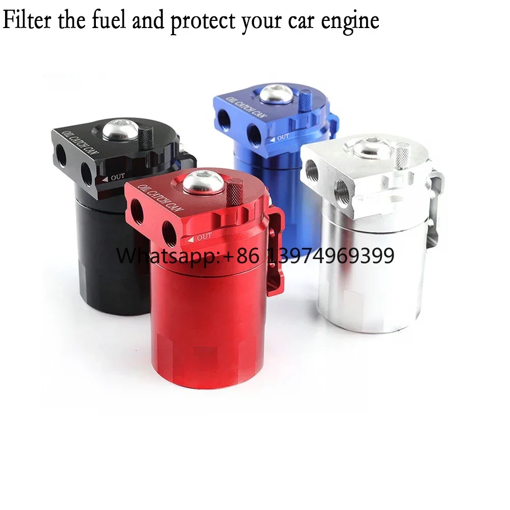 Universal 300ml Oil Catch Can with Filter Breather , Aluminum Alloy Oil Catch tank with Baffle for Fuel Filter, Protect Engine