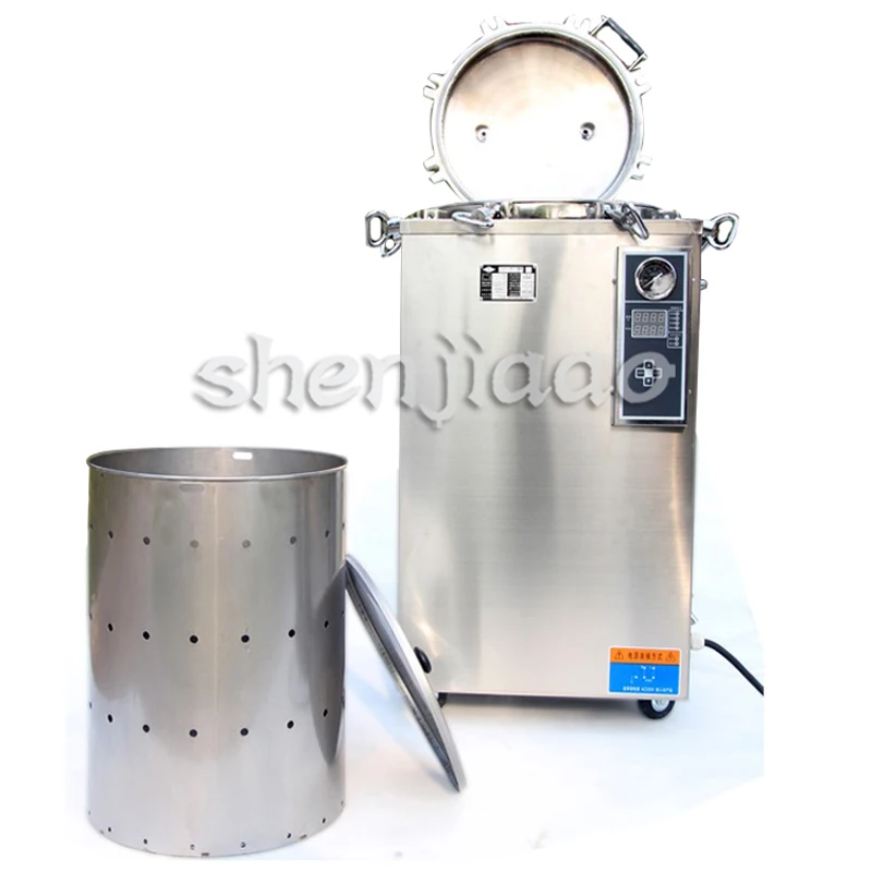 หม้อนึ่งฆ่าเชื้อไอน้ำอัตโนมัติแนวตั้งหน้าจอดิจิตอลหม้อนึ่งความดันสูง LS-35LD 2500W 1ชิ้น