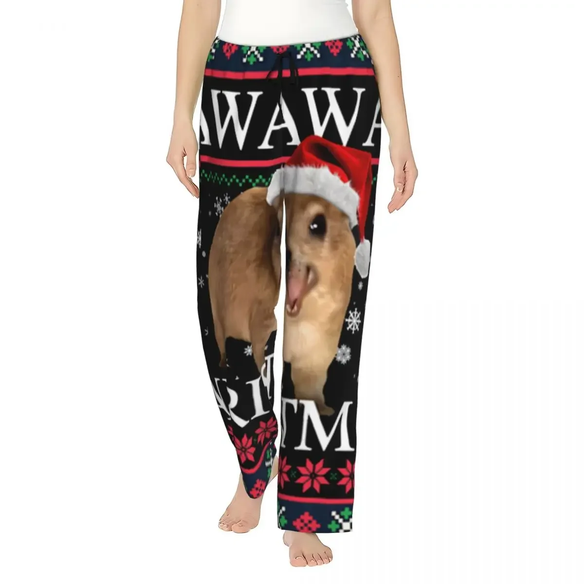 

Custom Rock Hyrax Merry Christmas Ugly Style Women Pajama Pants Lounge Sleep Sleepwear Bottoms with Pockets