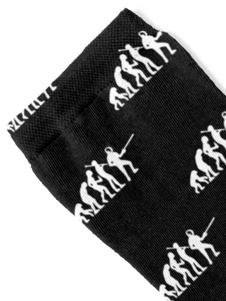 Evolution of Fencing Contact Sports Love Fencing Gift Premium Apparel Funny Holiday Xmas Socks cartoon gym Mens Socks Women's