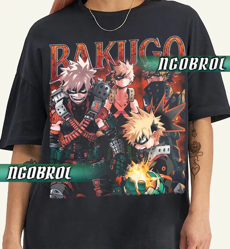 Limited Bakugo Katsuki T-Shirt Anime Hero TShirt Anime Gift for Fans Anime Manga T Shirt Gift For Otaku  Dynamight Unisex Shirt