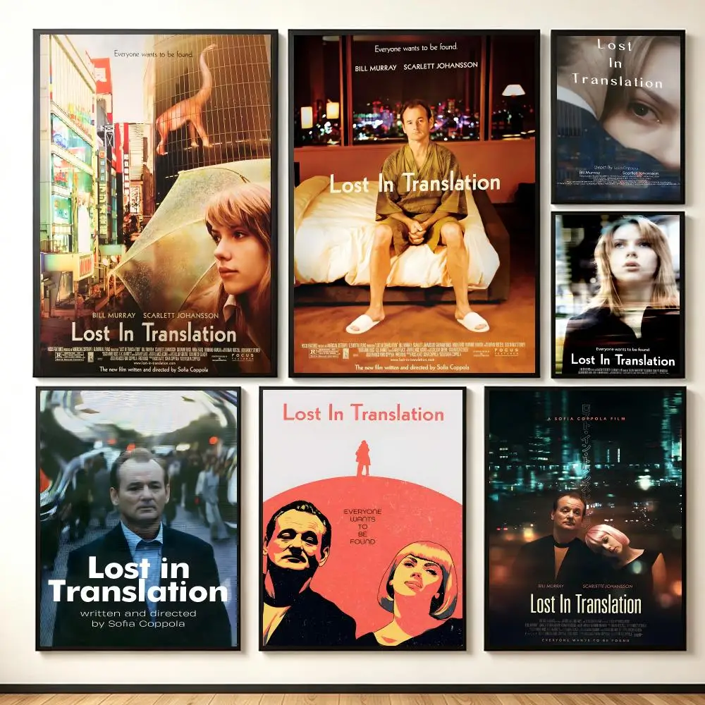 Movie Romance L-Lost In Translation Poster Lightweight Self‑Adhesive PP Wall Decal for Study Living Room Bedroom Decor Gift