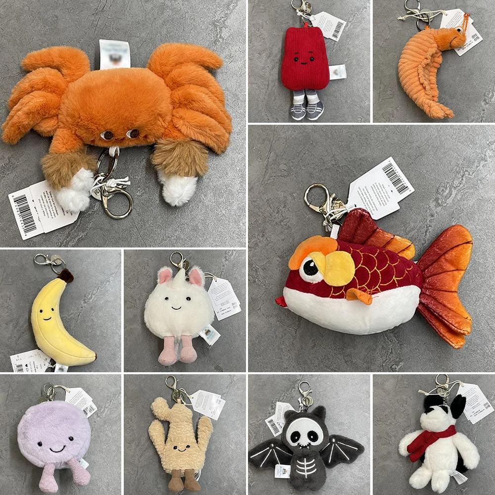 Bat Charm, Mummy Keychain, Watermelon Plush Toy, Macaron Plush Keychain, Ladybug Bag Charm.