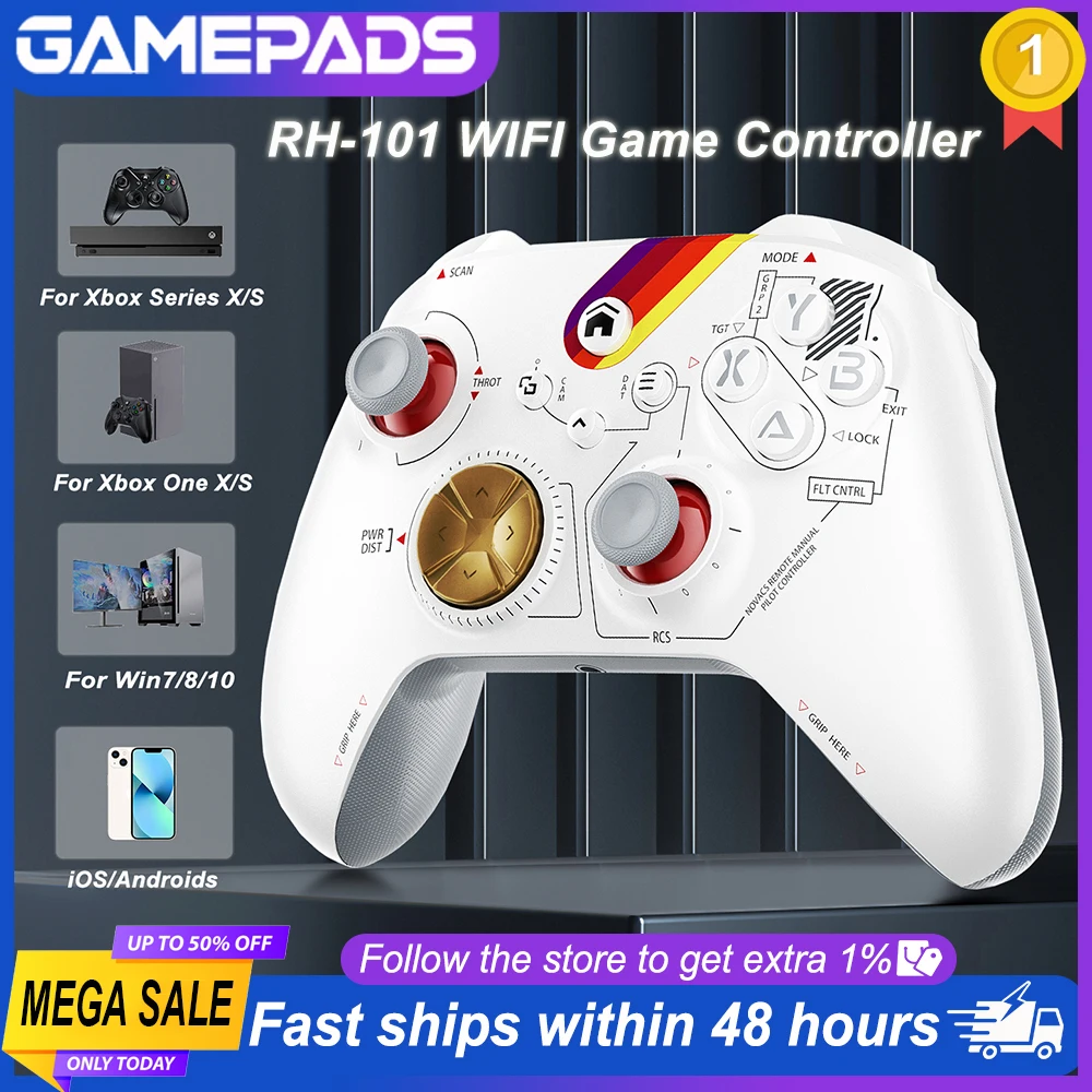 Kontroler do gier (gamepad) do Xbox One Series X/S PC z 6-osiowym czujnikiem żyroskopowym, podwójną wibracją, bezprzewodowy kontroler Xbox z czujnikami Halla.