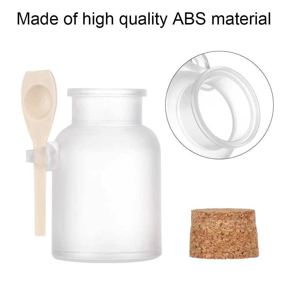 100-500g Portable Organizer Refillable Bath Salt Bottle Cork Stopper Storage Container Frosted Seal Jar
